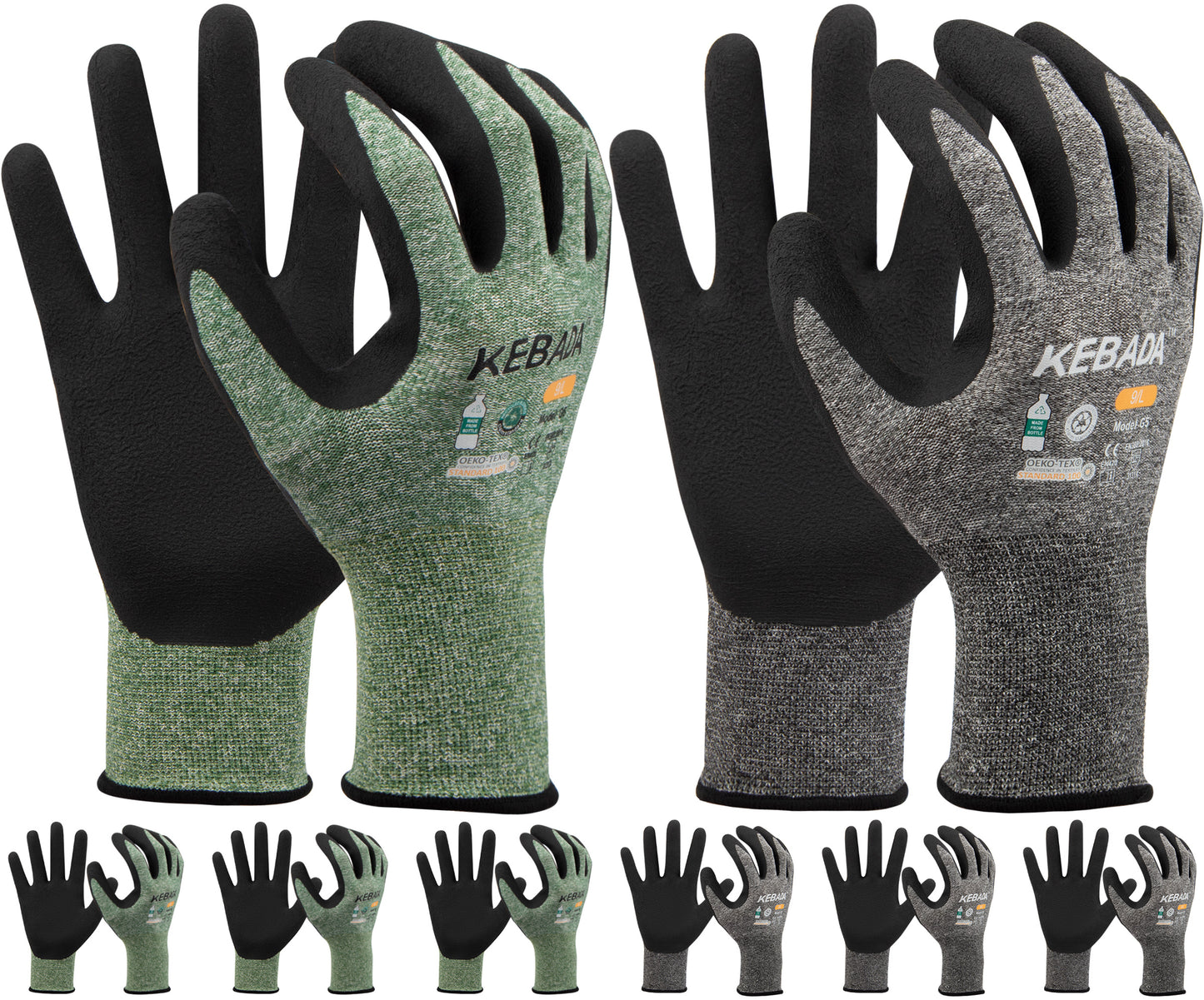 Kebada Latex Coated Work Gloves, Mens Gardening Gloves,Lightweight and Breathable, 360 Pairs
