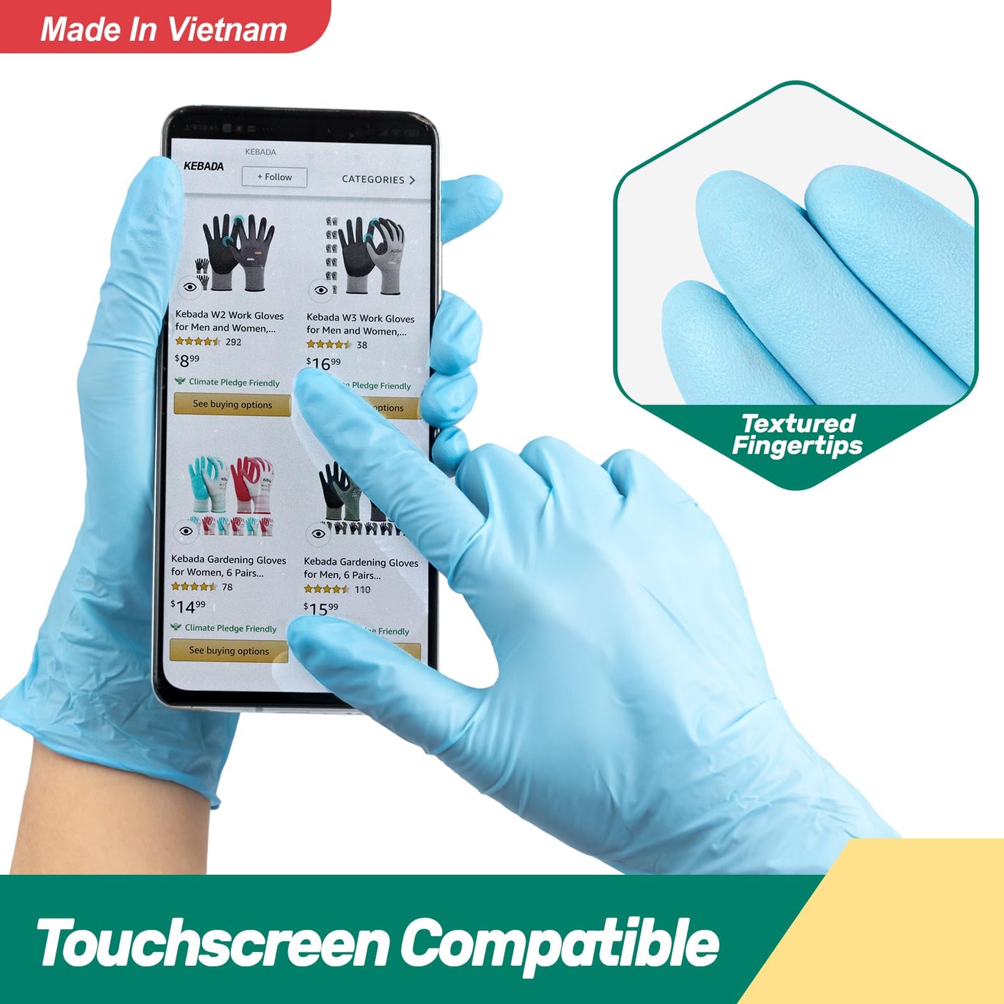 Kebada Nitrile Gloves, Cleaning Gloves Disposable Latex Free, Nitrile Cooking Gloves for Food Prep, ( 4000 PCS )