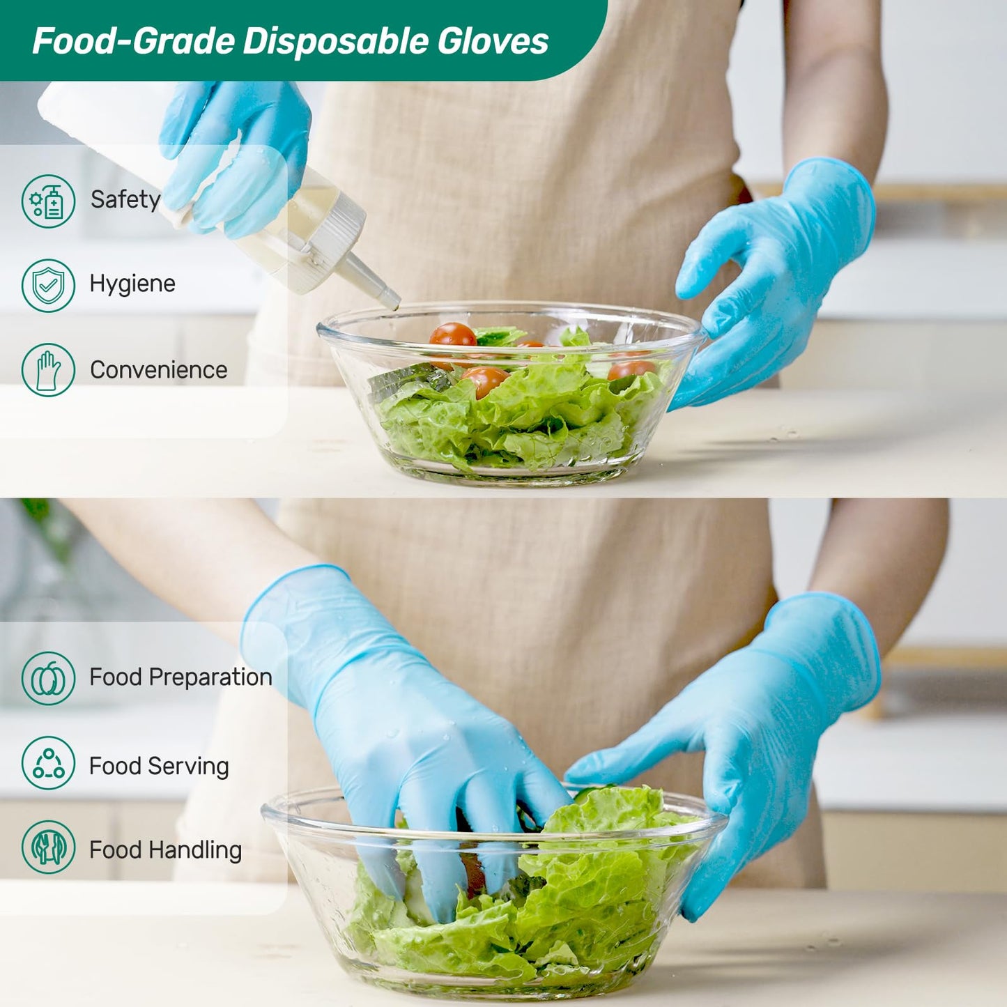 Kebada Nitrile Gloves, Cleaning Gloves Disposable Latex Free, Nitrile Cooking Gloves for Food Prep, ( 4000 PCS )