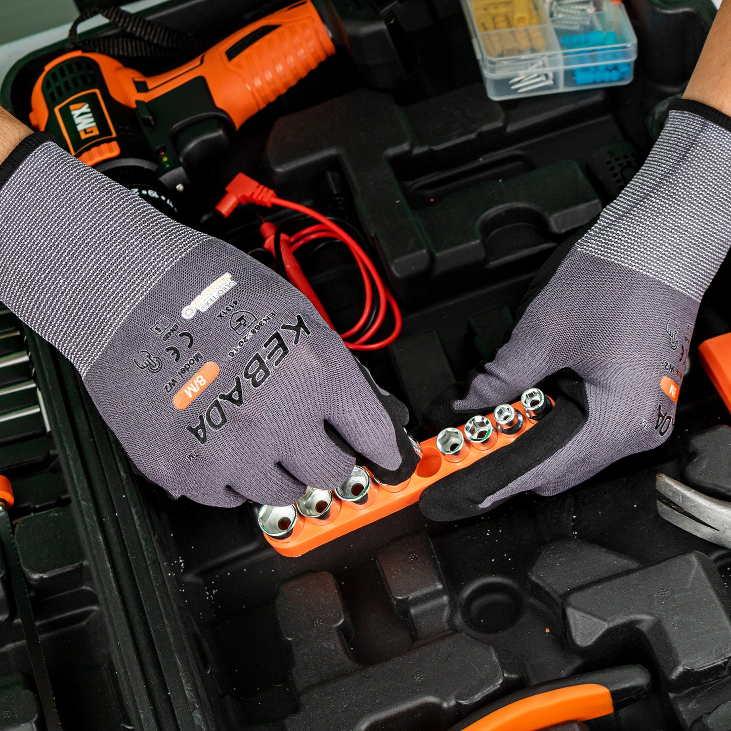 Kebada W2 Micro-Foam Nitrile Coated Work Gloves, Touchscreen Gloves for Work, Super Strethable( 240 or 360 Pairs )