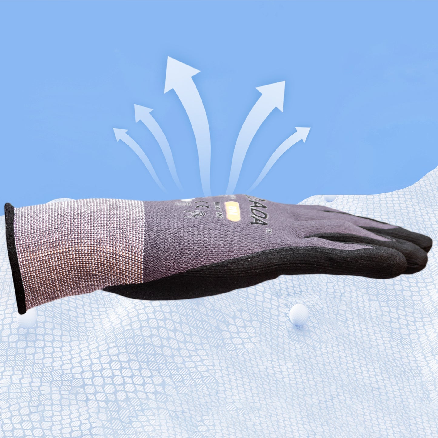 Kebada W2 Micro-Foam Nitrile Coated Work Gloves, Touchscreen Gloves for Work, Super Strethable( 240 or 360 Pairs )
