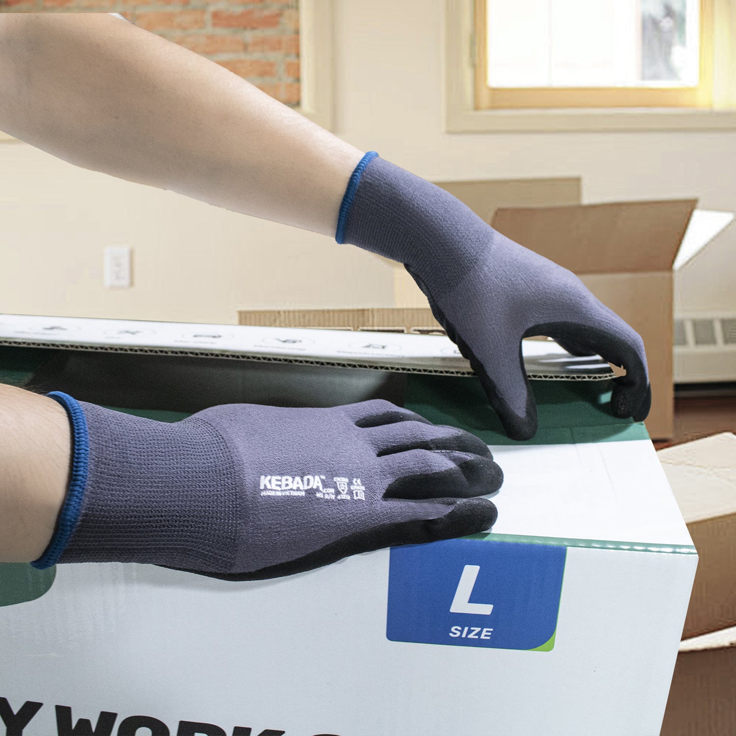 Kebada Work Gloves W5, Foam Nitrile Coated Gloves for Work, Lightweight and Breathable,( 360 Paris )Bulk Pack Work Gloves