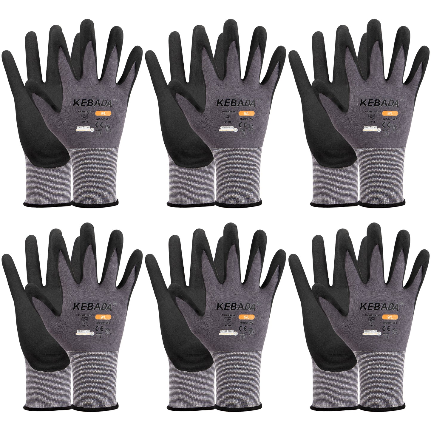 Kebada W2 Micro-Foam Nitrile Coated Work Gloves, 360 Pairs