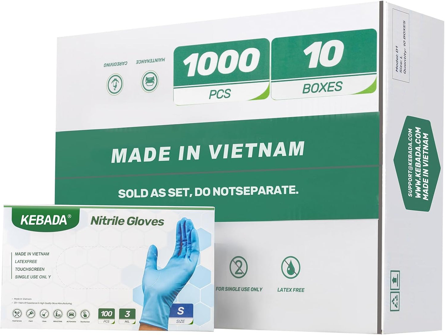 Kebada D1 Disposable Gloves for House Cleaning, Nitrile Gloves for Food Prep, 4000 Pcs