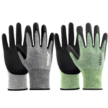 KEBADA G56 Green and Gray Men's Foam Latex Gardening Gloves
