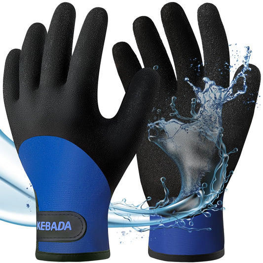 Kebada T2 Waterproof Work Gloves for Cold Weather, Insulated Gloves for Work in Freezer, (60 Pairs)
