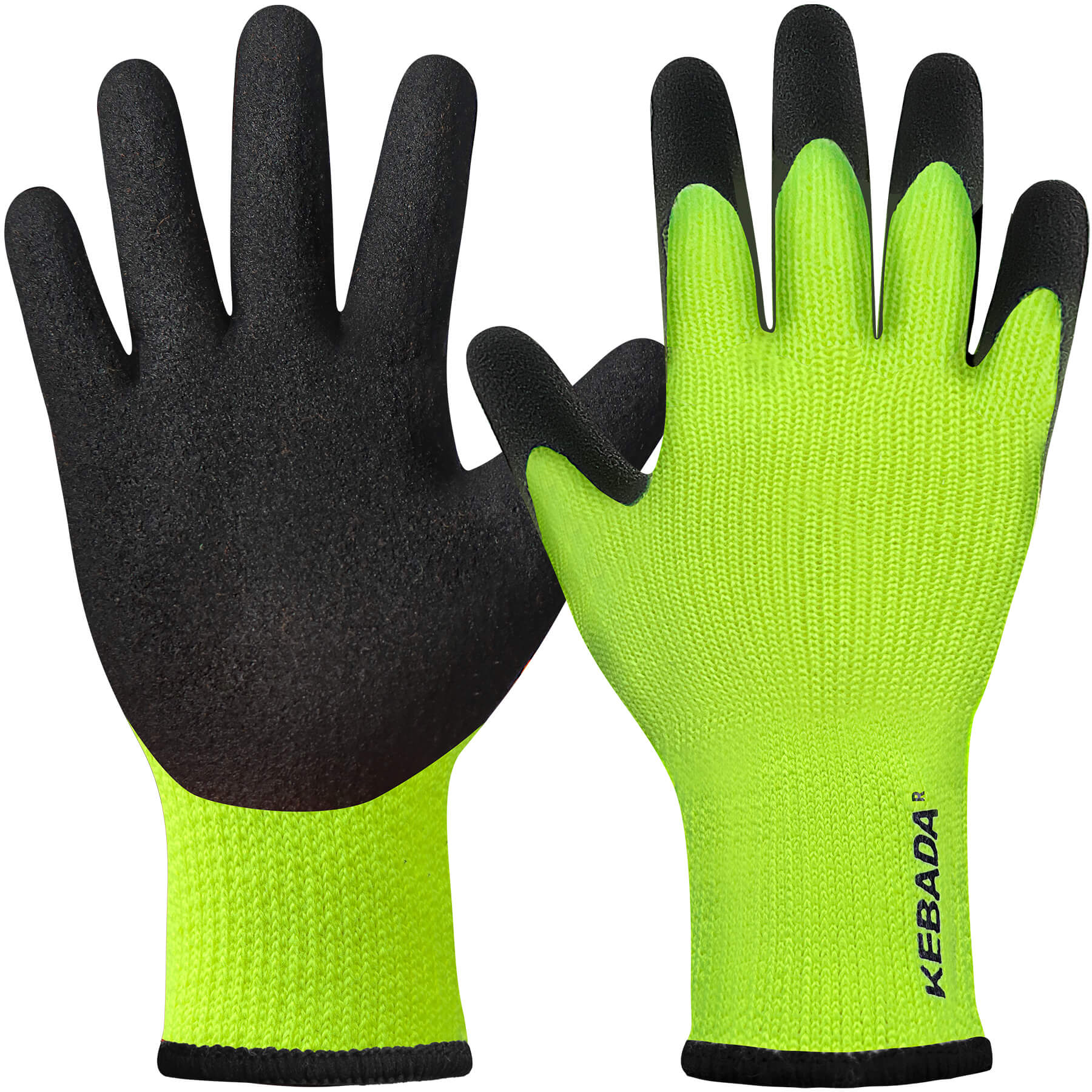 [65-Pair Bulk Pack] Kebada T3 Warm Knit Winter Work Gloves - Long Wrist Design