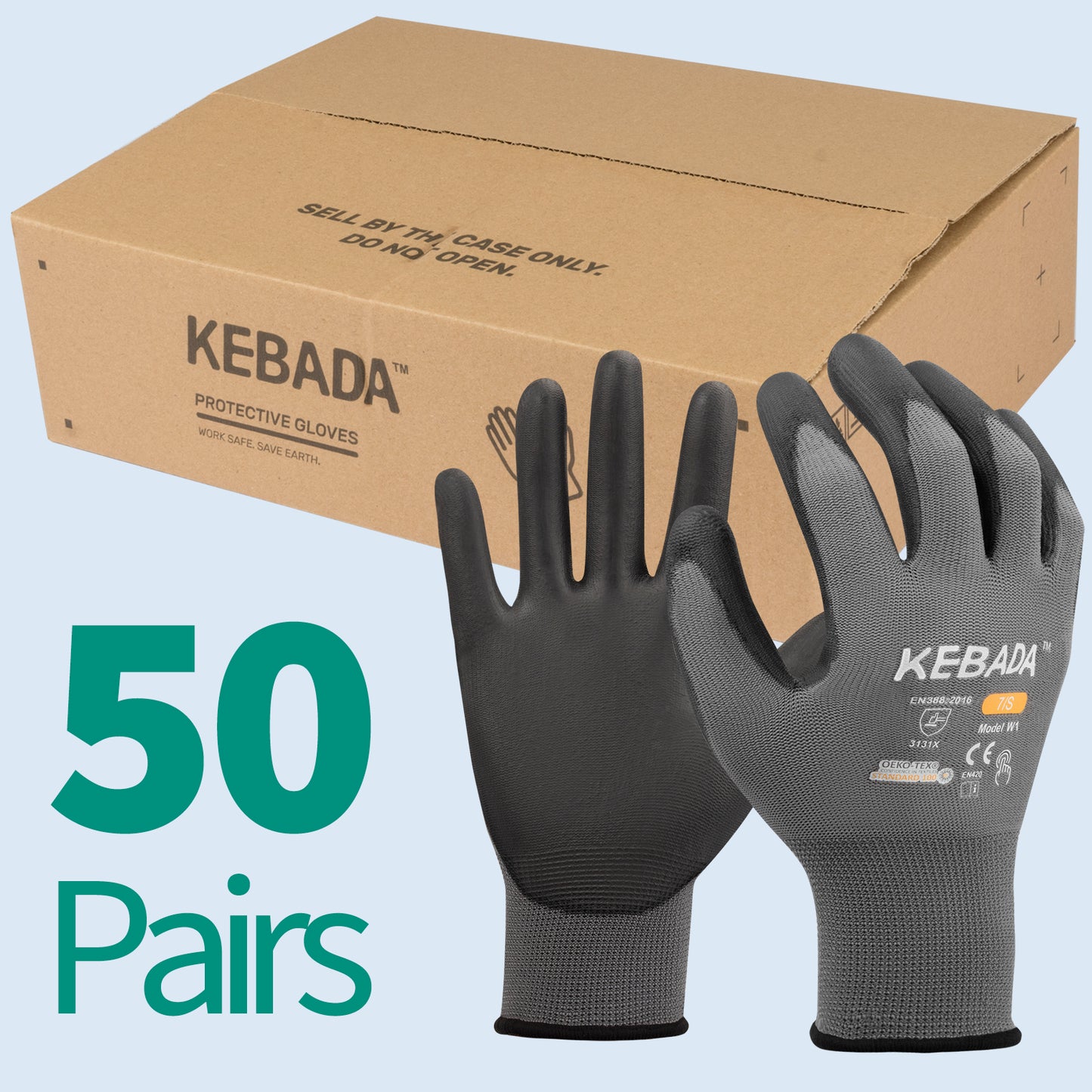 Kebada W1 PU Coated Work Gloves Bulk Pack, Multi Colors Available- 480 Pairs