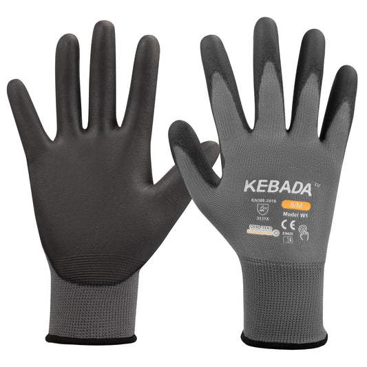 Kebada W1 PU Coated Work Gloves Bulk Pack, Multi Colors Available- 480 Pairs