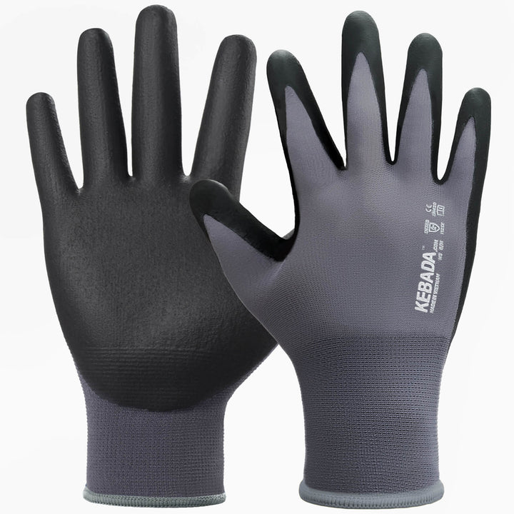 [240/360-Pair Bulk Pack] Kebada W5 Foam Nitrile Coated Work Gloves - Oil Resistant